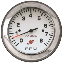 Mercury Flagship 8000 RPM White/Chrome Tachometer - MerCruiser - Outboard - Quicksilver - 79-895283A46